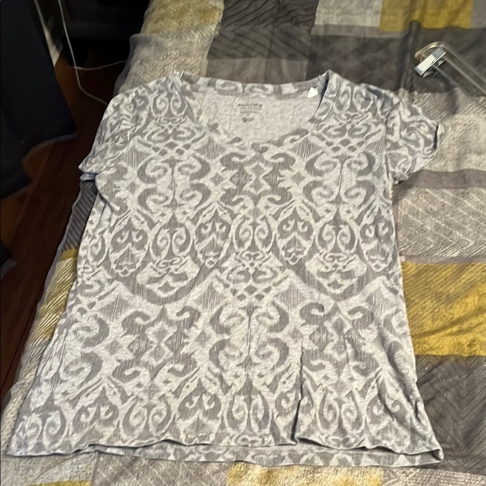 Gray Patterned Women's Top
